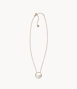 Skagen Elin Rose-Gold-Tone and Mother-of-Pearl Short Pendant Necklace SKJ0997791