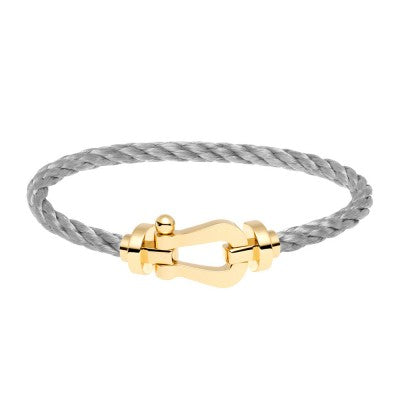 FORCE TEN BRACELET STEEL CABLE YELLOW GOLD BUCKLE