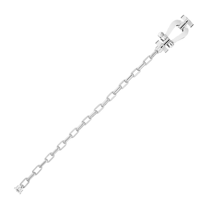 FRED PARIS FORCE 10 BRACELET WHITE GOLD BUCKLE AND WHITE GOLD LINKS CABLE (L)