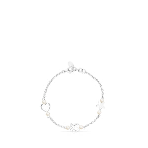 Tous Silver Real Sisy Bracelet with Pearls 812451550