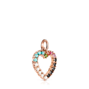 Tous San Valentín heart Pendant in Rose Gold Vermeil with Gemstones 915304520