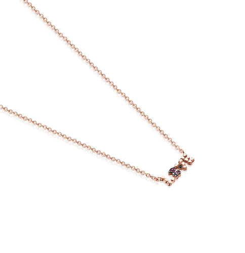 Tous San Valentín love Necklace in Rose Gold Vermeil with Ruby and Spinel 915302550