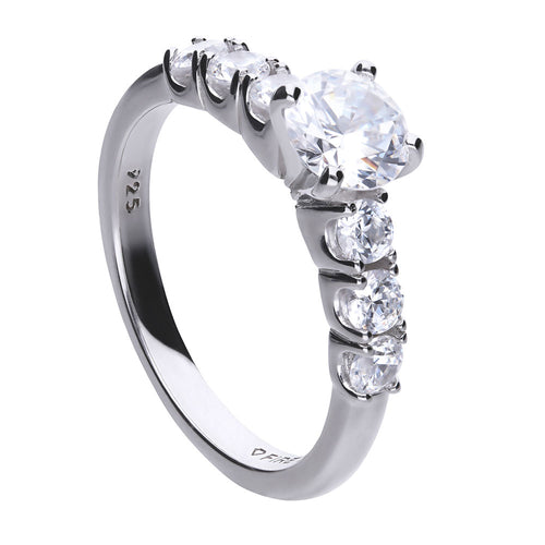 Diamonfire Anello Solitario In Argento Con Zirconi 61/1662/1/082/180