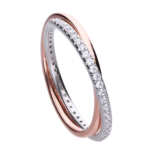 Diamonfire Anello Two Tone Intrecciato 61/1962/1/082
