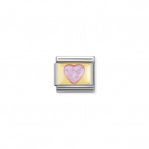 Nomination LINK COMPOSABLE CUORE CON GLITTER ROSA 030253/18