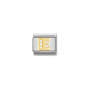 Nomination LINK COMPOSABLE CLASSIC LETTERA E IN ORO E PIETRE 030301/05