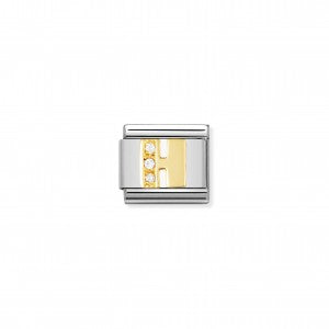 Nomination LINK COMPOSABLE CLASSIC LETTERA H IN ORO E PIETRE 030301/08