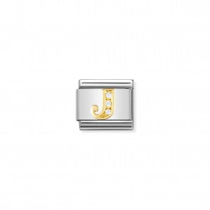 Nomination LINK COMPOSABLE CLASSIC LETTERA J IN ORO E PIETRE 030301/10