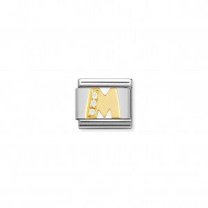 Nomination LINK COMPOSABLE CLASSIC LETTERA M IN ORO E PIETRE 030301/13