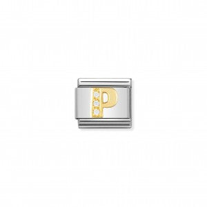 Nomination LINK COMPOSABLE CLASSIC LETTERA P IN ORO E PIETRE 030301/16