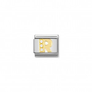 Nomination LINK COMPOSABLE CLASSIC LETTERA R IN ORO E PIETRE 030301/18