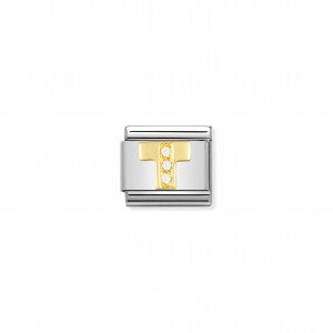 Nomination LINK COMPOSABLE CLASSIC LETTERA T IN ORO E PIETRE 030301/20