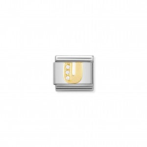 Nomination LINK COMPOSABLE CLASSIC LETTERA U IN ORO E PIETRE 030301/21