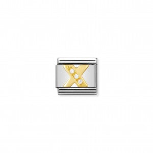 Nomination LINK COMPOSABLE CLASSIC LETTERA X IN ORO E PIETRE 030301/24