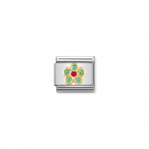 Nomination LINK COMPOSABLE CLASSIC FIORE CON PIETRE VERDI 030312/07