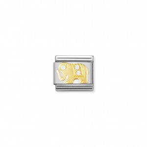Nomination LINK COMPOSABLE CLASSIC ELEFANTE CON PIETRE BIANCO 030304/21