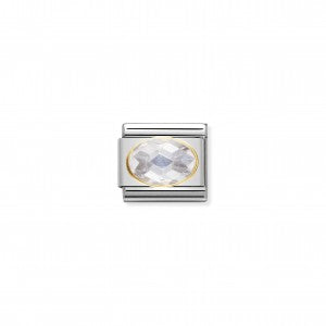 Nomination LINK COMPOSABLE CLASSIC ARGENTO CON PIETRA BIANCA 030601/010