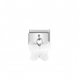 Nomination LINK COMPOSABLE CLASSIC ARGENTO CON FARFALLA BIANCA 030604/10