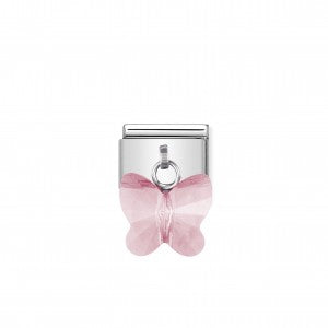 Nomination LINK COMPOSABLE CLASSIC ARGENTO CON FARFALLA ROSA 030604/11