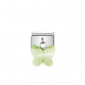 Nomination LINK COMPOSABLE CLASSIC ARGENTO CON FARFALLA VERDE 030604/13