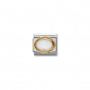 Nomination LINK COMPOSABLE CLASSIC IN ORO CON OPALE BIANCO OVALE 030507/07