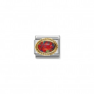 Nomination LINK COMPOSABLE CLASSIC IN ORO CON OPALE ROSSO OVALE 030507/08