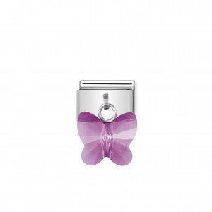 Nomination LINK COMPOSABLE CLASSIC ARGENTO CON FARFALLA FUCSIA 030604/20