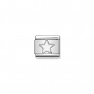 Nomination LINK COMPOSABLE CLASSIC IN ARGENTO STELLA BIANCA 330202/04