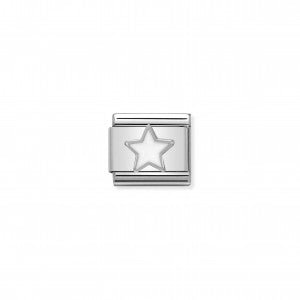 Nomination LINK COMPOSABLE CLASSIC IN ARGENTO STELLA BIANCA 330202/04