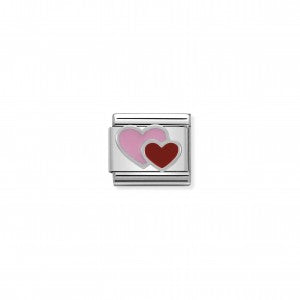 Nomination LINK COMPOSABLE CLASSIC IN ARGENTO CUORI ROSA E ROSSO 330202/16