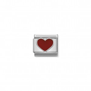 Nomination LINK COMPOSABLE CLASSIC IN ARGENTO CUORE ROSSO 330202/17