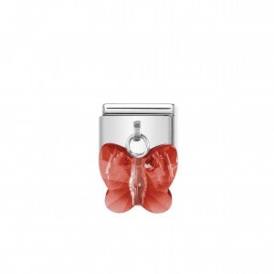 Nomination LINK COMPOSABLE CLASSIC ARGENTO CON FARFALLA ROSSA 030604/22
