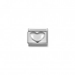 Nomination LINK COMPOSABLE IN ARGENTO CUORE BOMBATO 330106/01