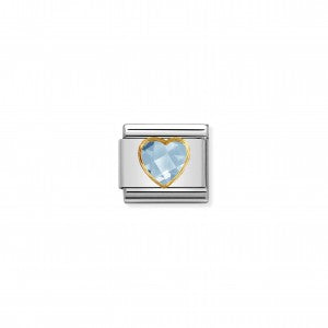 Nomination LINK COMPOSABLE CLASSIC CUORE CELESTE SFACCETTATO 030610/006