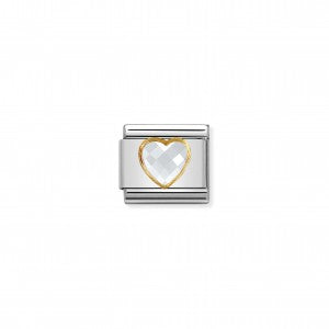 Nomination LINK COMPOSABLE CLASSIC CUORE BIANCO SFACCETTATO 030610/010