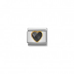 Nomination LINK COMPOSABLE CLASSIC CUORE NERO SFACCETTATO 030610/011