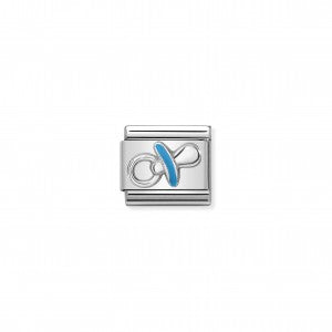 Nomination LINK COMPOSABLE CLASSIC IN ARGENTO CIUCCIO CELESTE 330202/40