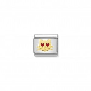 Nomination LINK COMPOSABLE GATTO CON OCCHI A CUORE 030272/43