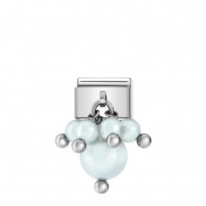 Nomination LINK COMPOSABLE CLASSIC ARGENTO PERLE CELESTE