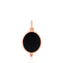 Carica l&#39;immagine nel visualizzatore di Gallery, Tous Rose Vermeil Silver Camee Pendant with Onyx and Ruby 712324500