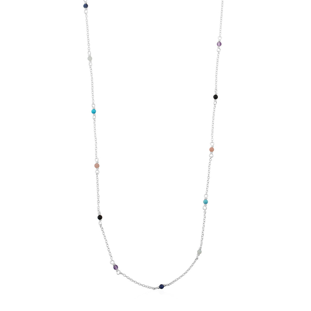 Tous Silver Super Power Necklace with Gemstones 812402510