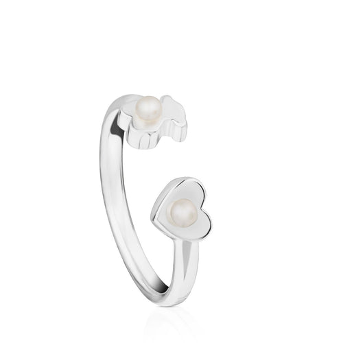 Tous Silver Super Power Ring with Pearls 812405510