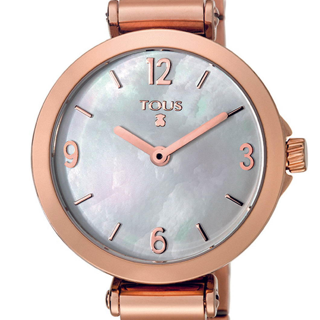 Tous Pink IP Steel Icon Charms Watch with Mother-of-pearl 700350160