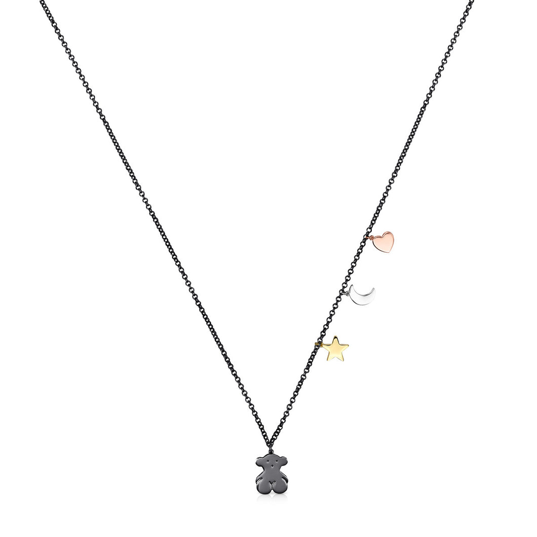 Tous Dark Silver, Gold Vermeil, rose Gold Vermeil and Silver Sweet Dolls Necklace 818022520