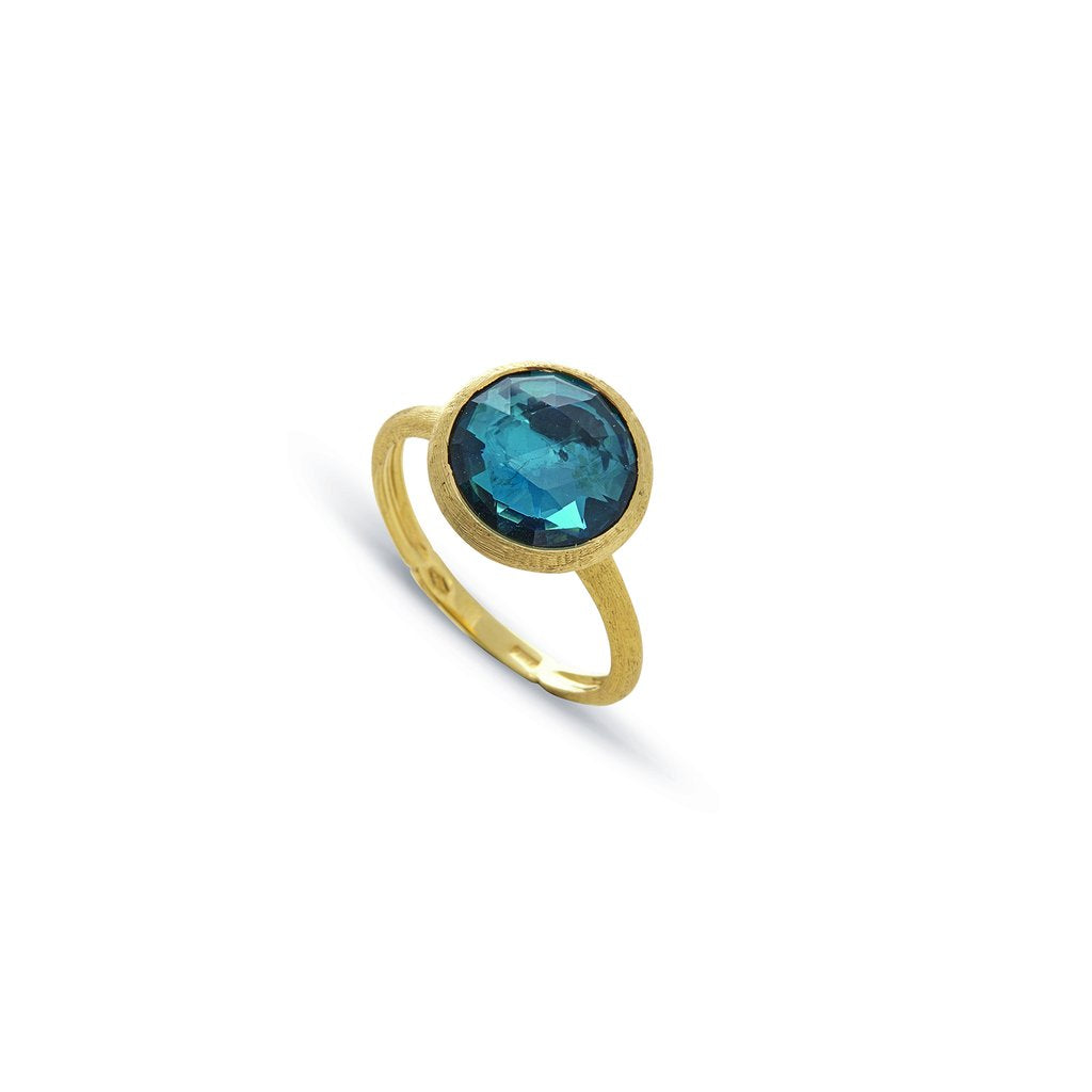 18K YELLOW GOLD AND LONDON BLUE TOPAZ RING AB586 TPL01 Y 02