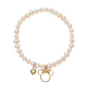 DISNEY BRACCIALE CON PENDENTI CUORE E MINNIE IN ORO B400004L