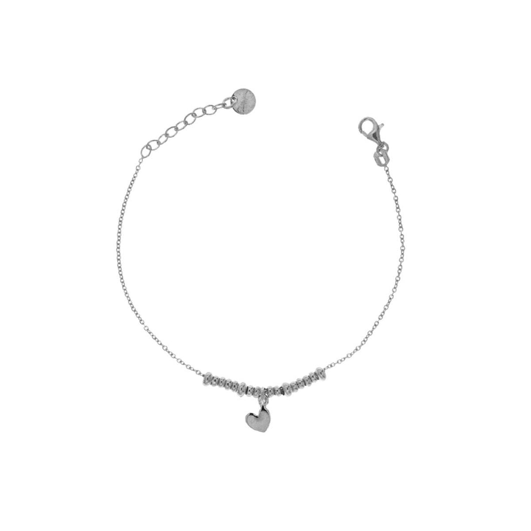 RUE DES MILLE BR-002 1SOG CUO RH BRACCIALETTO MICRO ANELLI - CUORE I SOGNI SON DESIDERI