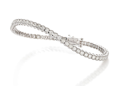 BRACCIALE TENNIS ORO BIANCO MUSA CT. 1,42