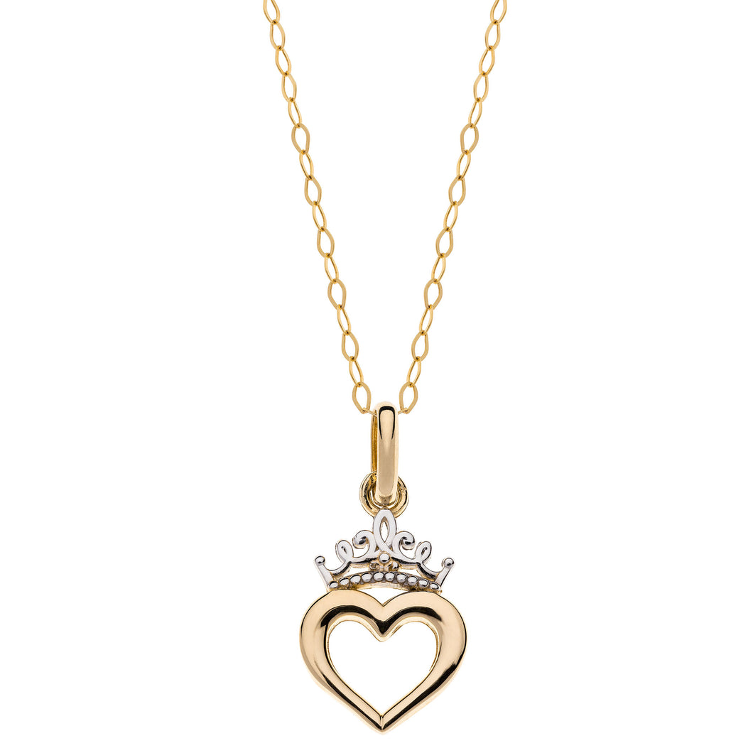 DISNEY COLLANA CON PENDENTE CUORE E CORONA DECORATIVA C400215TL