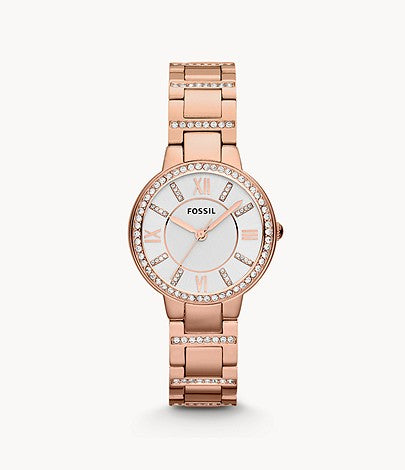 FOSSIL OROLOGIO IN ACCIAIO INOSSIDABILE ROSATO VIRGINIA ES3284